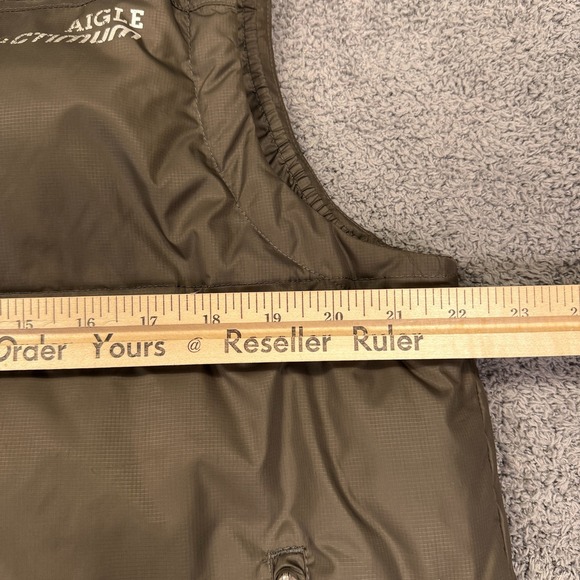 Aigle Actimum Puffer Vest Mens Large Grey Down Feather Outdoor Zip‎ Jacket - Picture 6 of 12